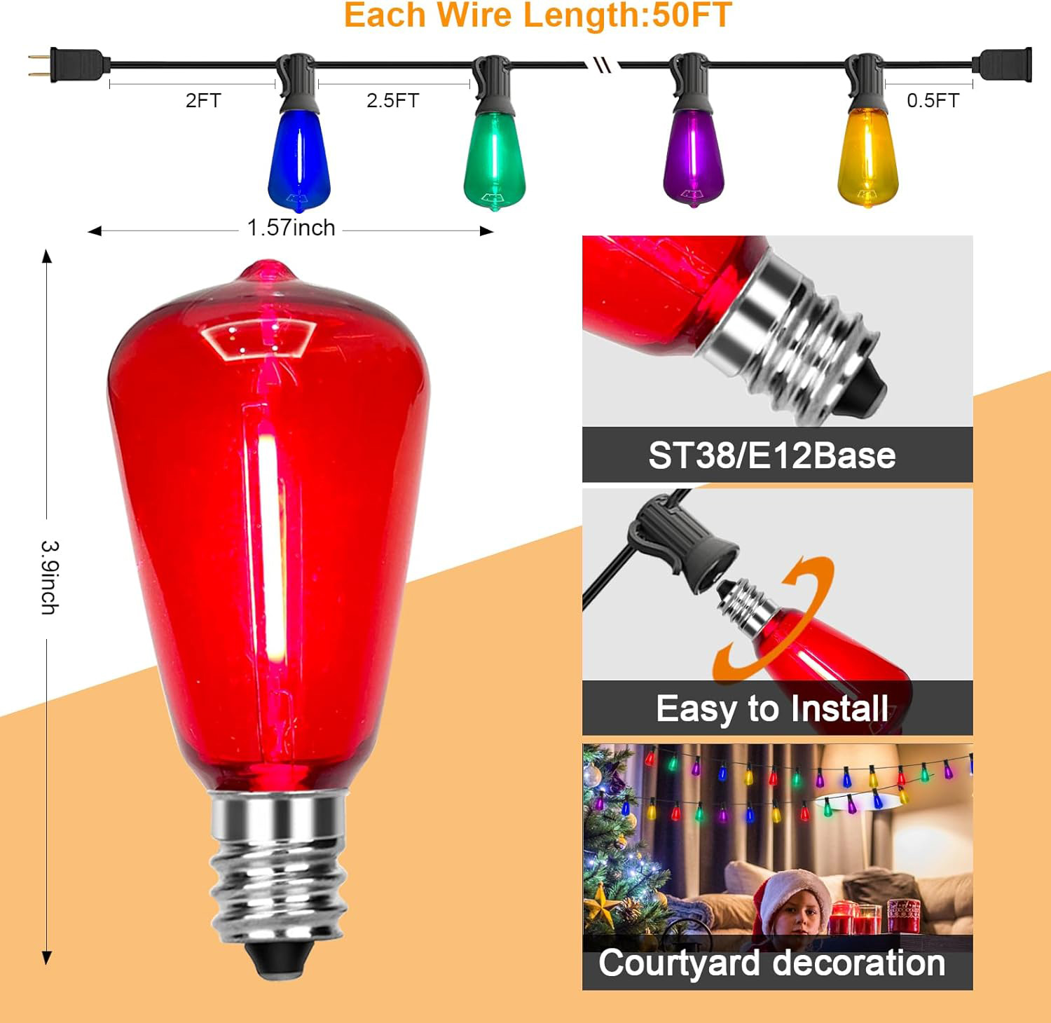 Outdoor Multicolor String Lights - Image 4