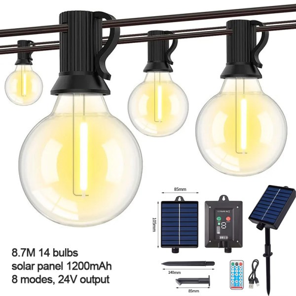 Led Solar G40 Bulbs String Lights